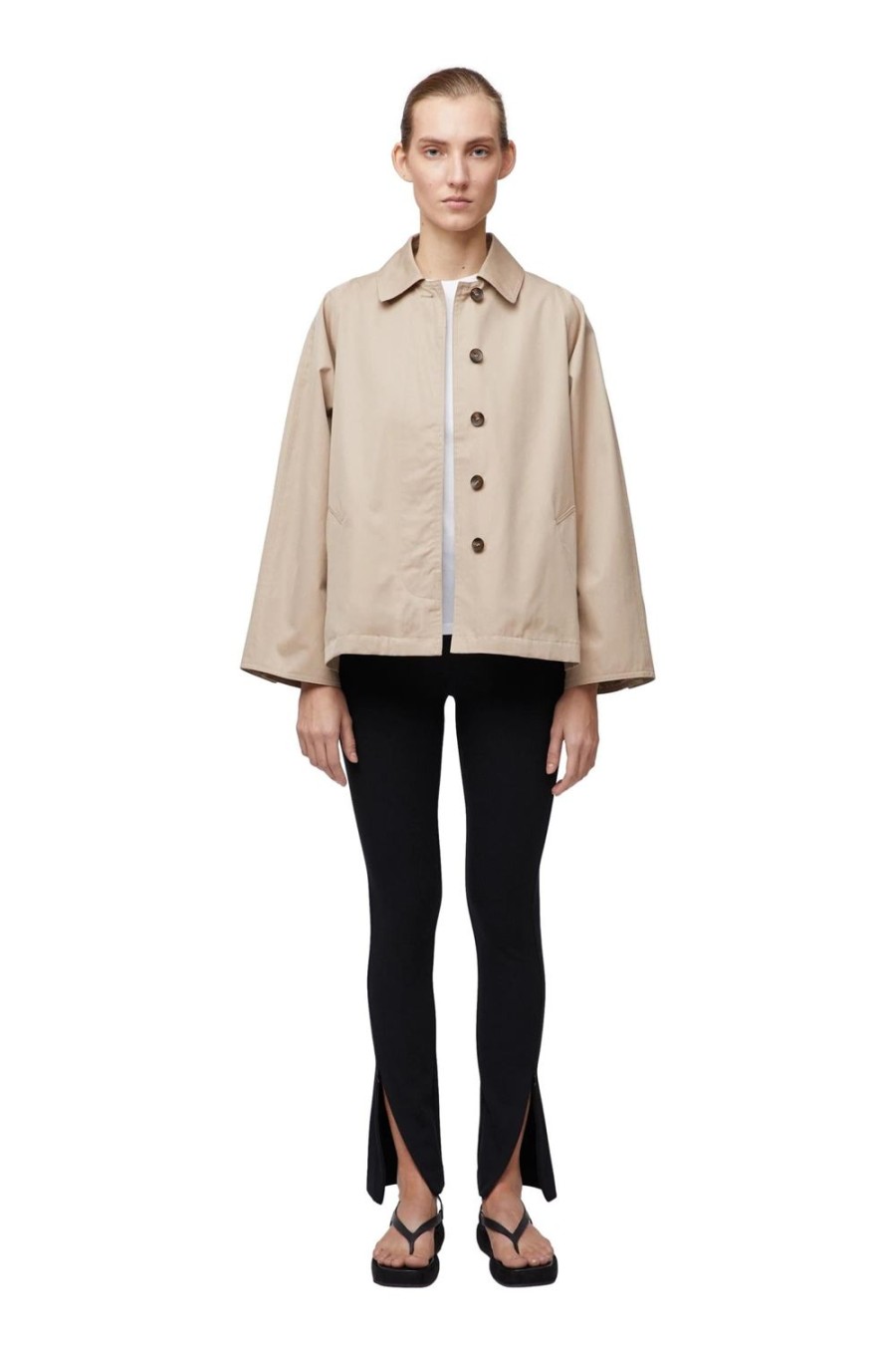 Dame FWSS | Fwss Cropped Trench Coat Jakke Beige