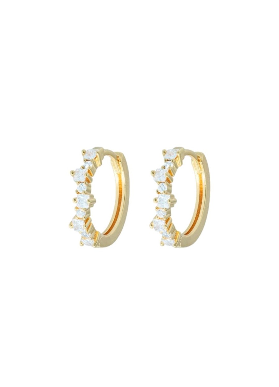 Smykker Emilia by Bon Dep | Emilia By Bon Dep Mixed Medium Hoops White Oredobber Gull