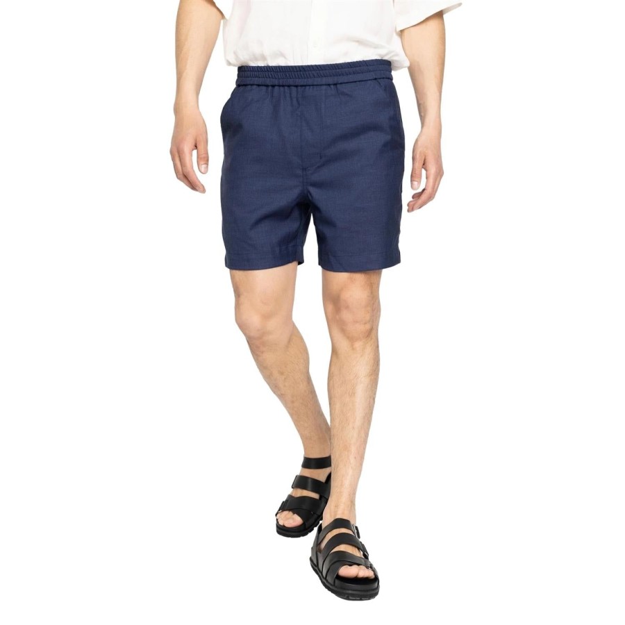 Herre Plain | Plain Turipl Shorts 852 Navy Melange Shorts Marine