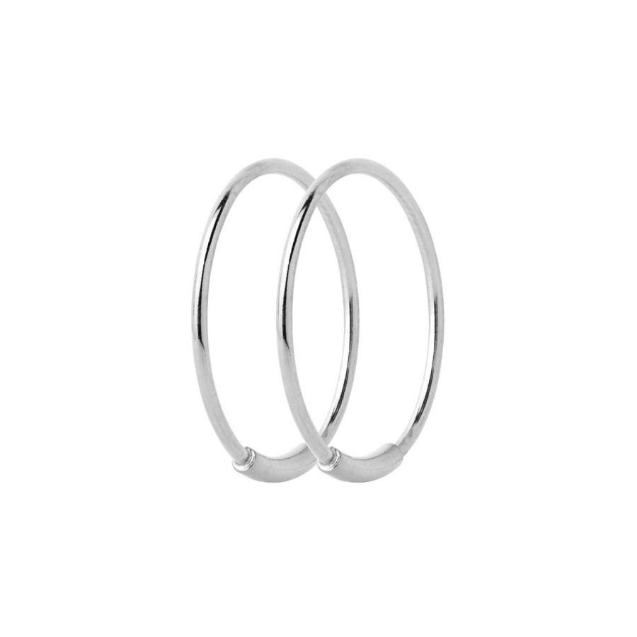 Smykker Maria Black | Maria Black Basic Hoop Earring M 16Mm Pair Oredobber Solv