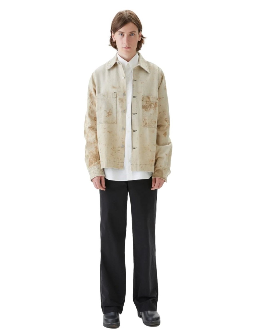 Herre Schnaydermans | Schnaydermans Overshirt Workwear Stained Overshirt Off-White