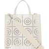 Dame Ganni | Ganni Banner Medium Tote Strap Perforated Veske Kremfarget