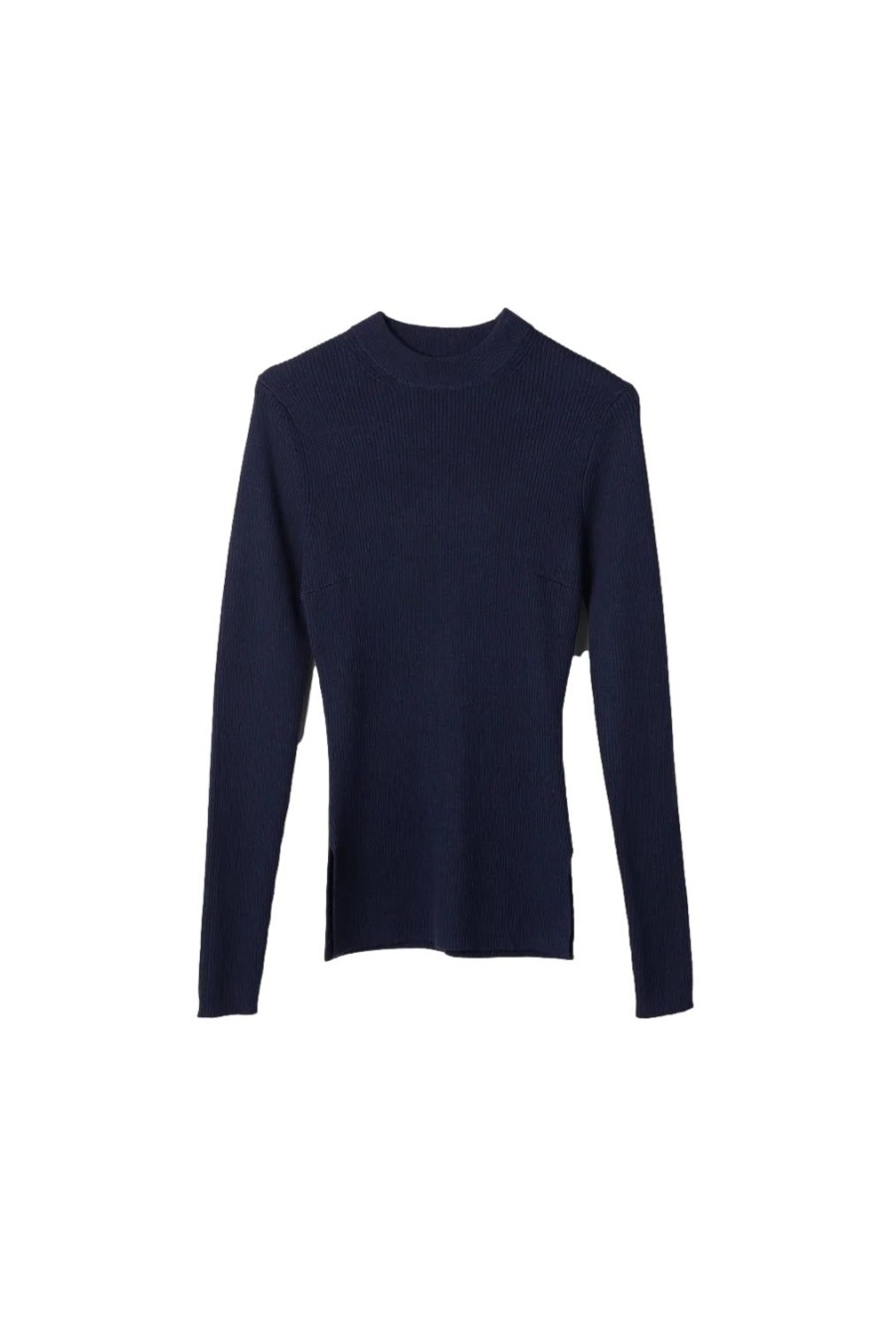 Dame FWSS | Fwss Red Poppy Mock Neck Top Genser. Navy