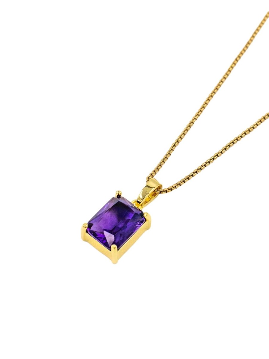 Smykker Who Is She | Who Is She Gem Necklace Gold Smykke Lilla