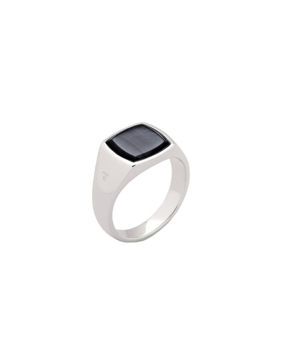 Smykker Tom Wood Jewellery | Tom Wood Jewellery Kay Ring Blue Hawk Eye Ring Solv