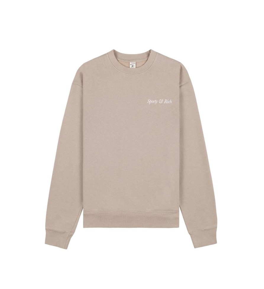 Dame Sporty u0026 Rich | Sporty & Rich Hwcny Crewneck Genser Beige