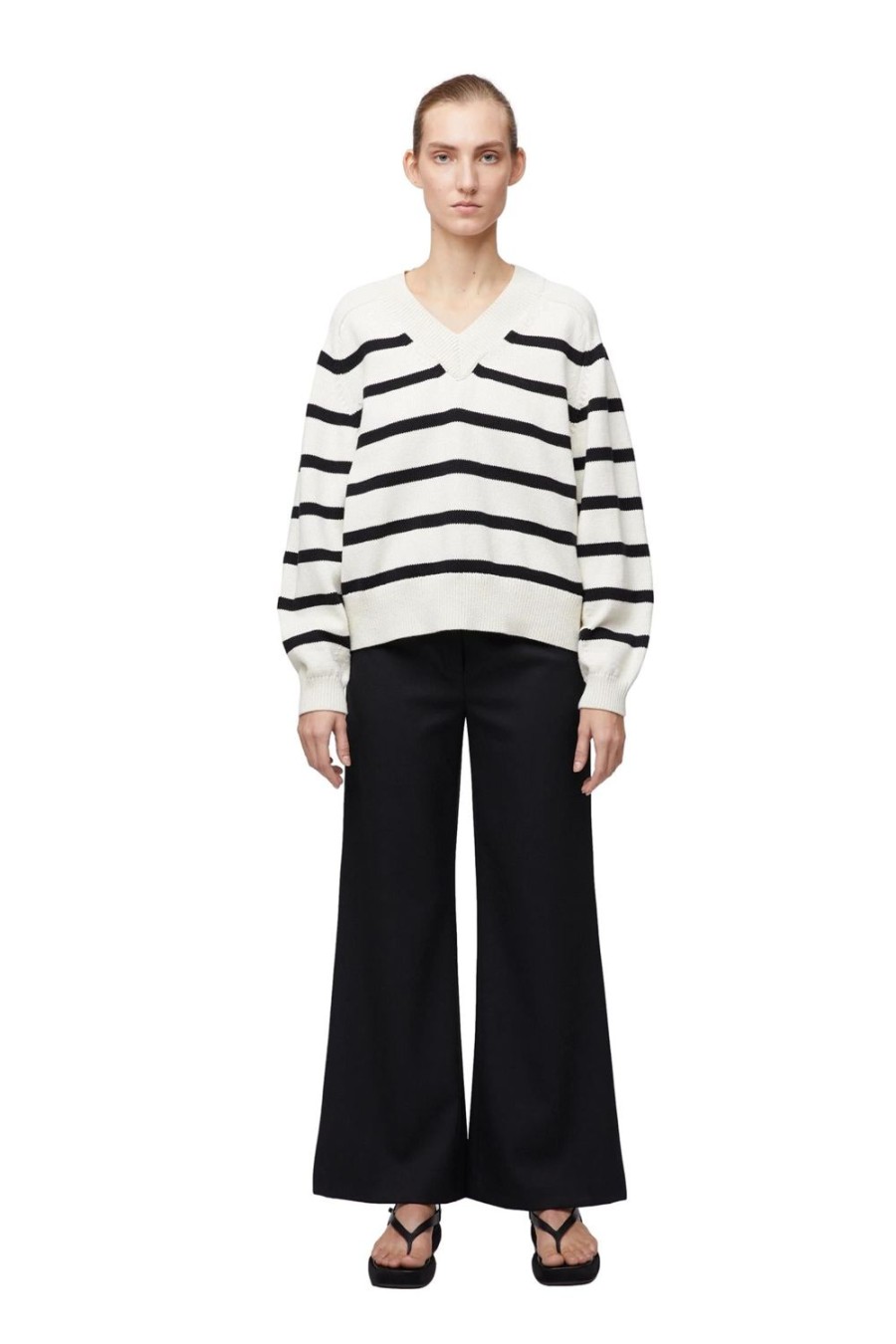 Dame FWSS | Fwss Bayside V-Neck Sweater Genser- Stripet