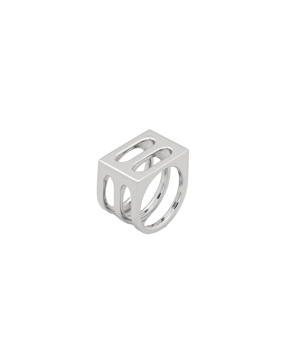 Smykker Tom Wood Jewellery | Tom Wood Jewellery Cage Ring Double Ring Solv