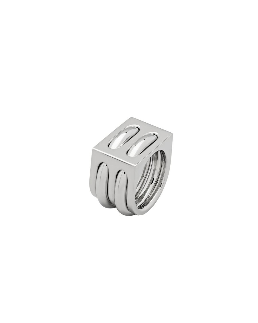 Smykker Tom Wood Jewellery | Tom Wood Jewellery Cage Ring Double Ring Solv