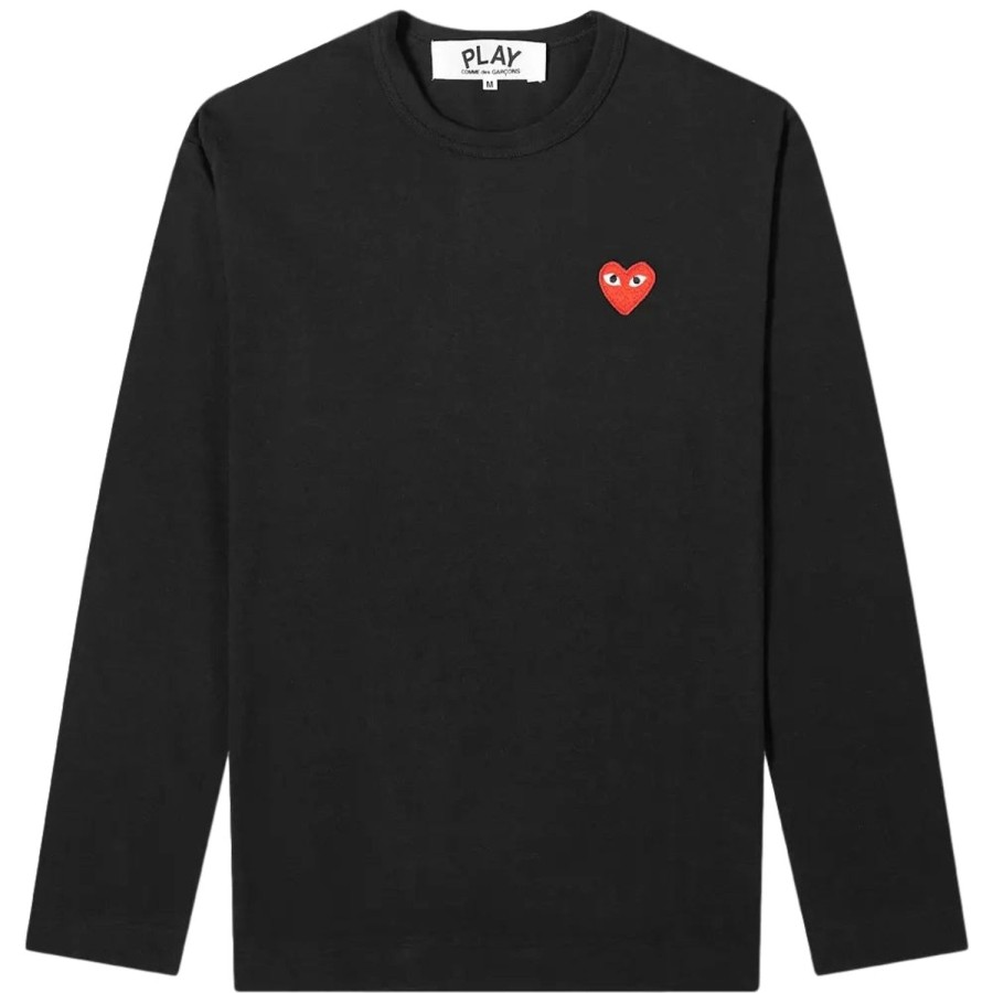 Herre Comme des Garcons Play | Comme Des Garcons Play Ls Men'S Black Genser- Sort