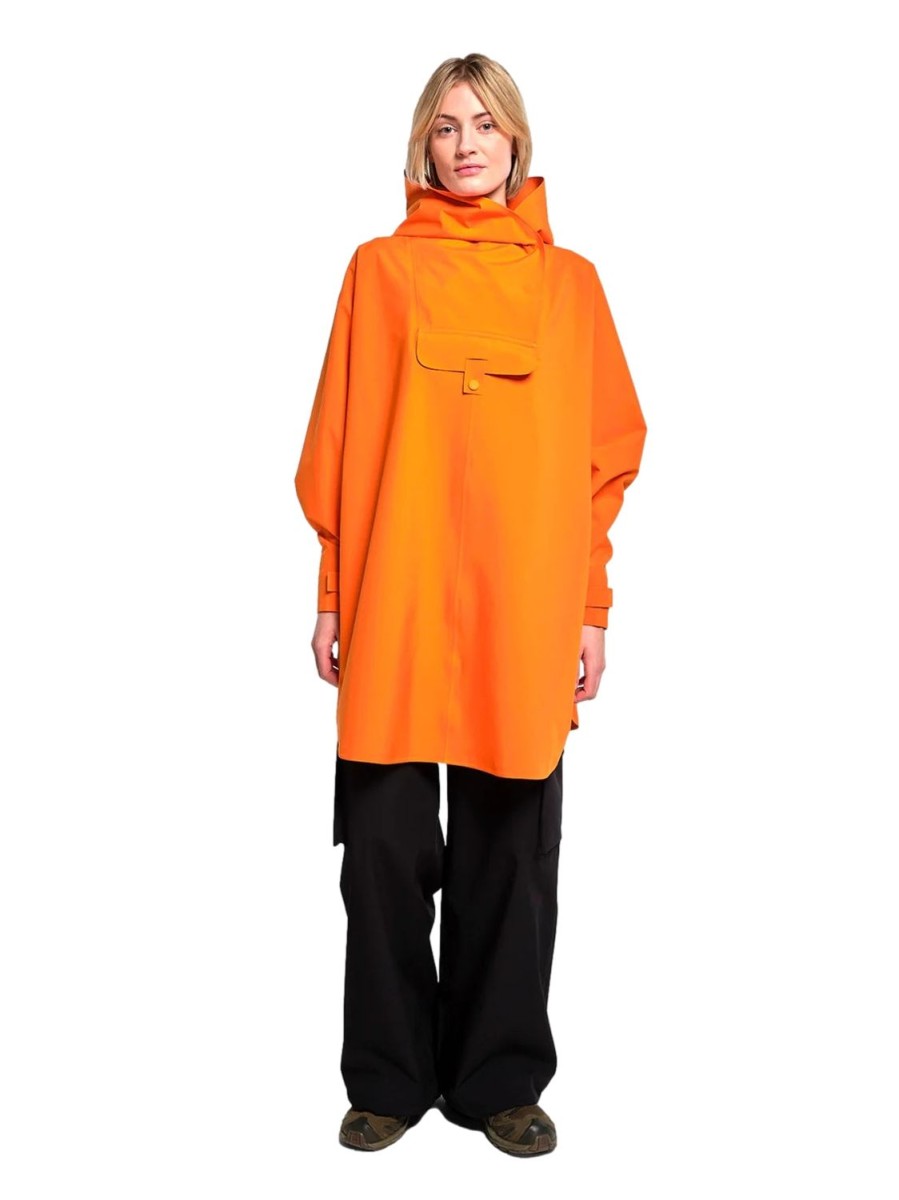 Dame Blæst | Blaest Bergen Poncho Russet Orange Jakke Oransje