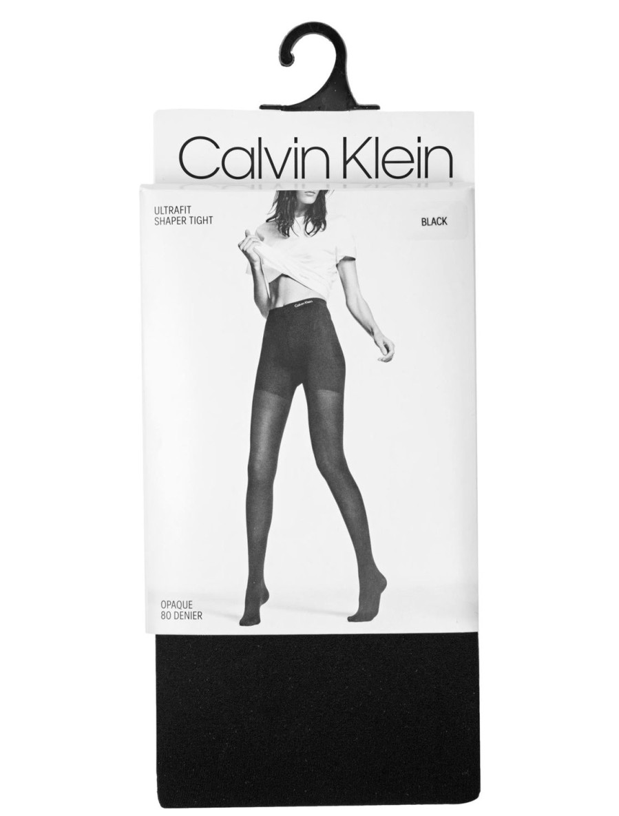 Dame Calvin Klein Underwear | Calvin Klein Underwear Ck Ultrafit Opaque 80Den Strompebukse Sort