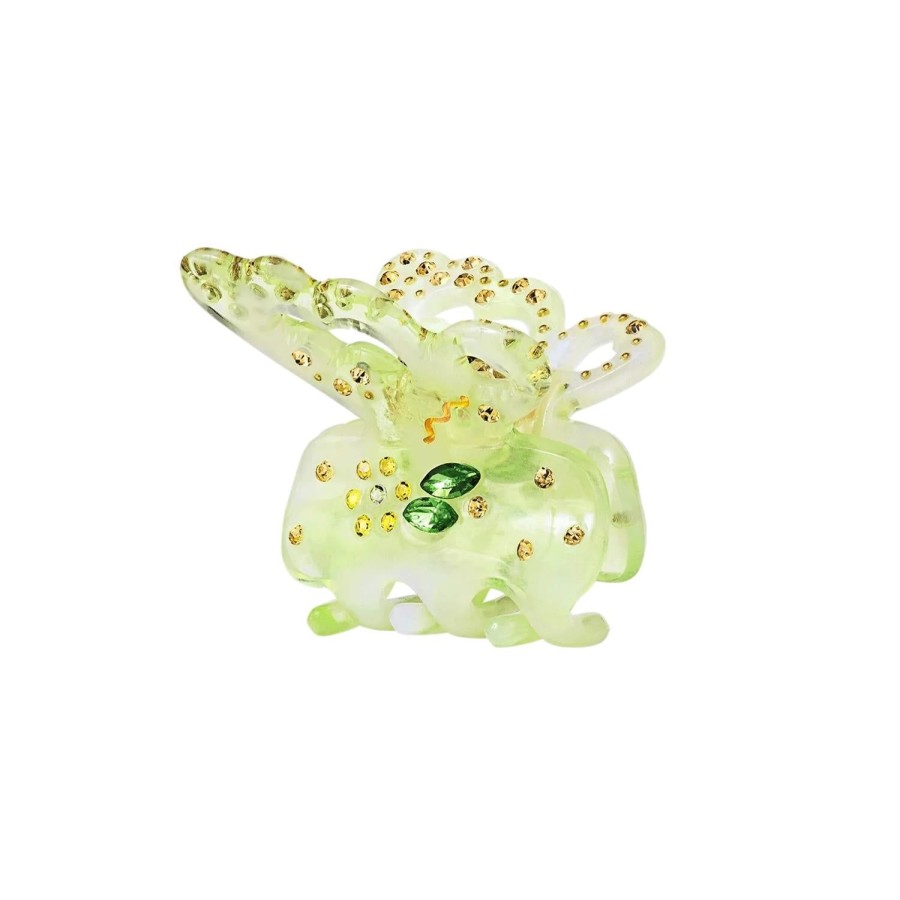 Smykker Maanesten | Maanesten Butterfly Hairclaw Lime Harspenne Limegronn