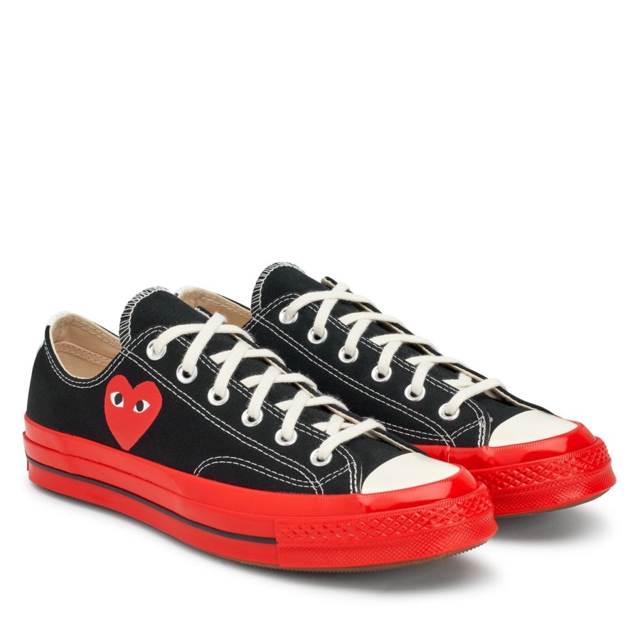 Dame Comme des Garcons Play x Converse | Comme Des Garcons Play X Converse Cdg Red Sole Chuck 70 Low Top Black Sko Sort