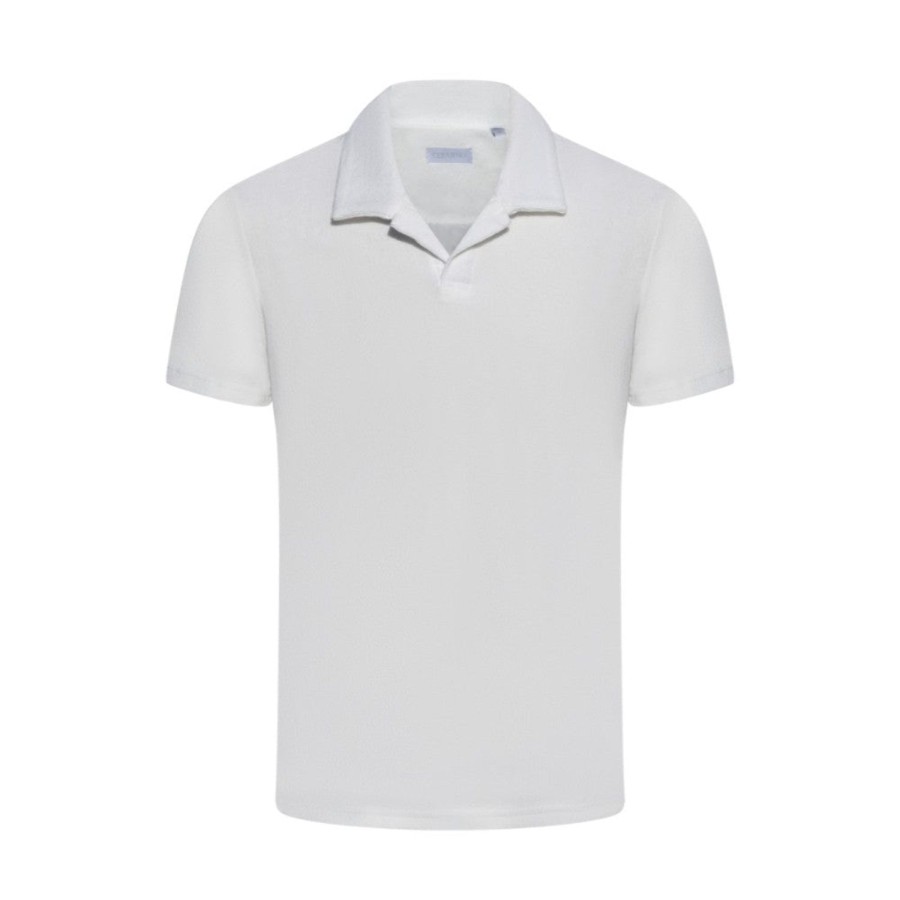 Herre Cermino | Cermino Terry Polo Short Sleeve T-Shirt Hvit