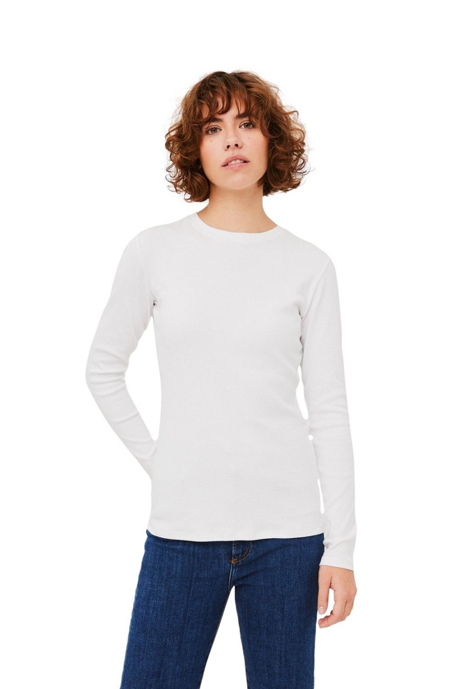 Dame Julie Josephine | Julie Josephine Roundneck Longsleeve Genser- Hvit