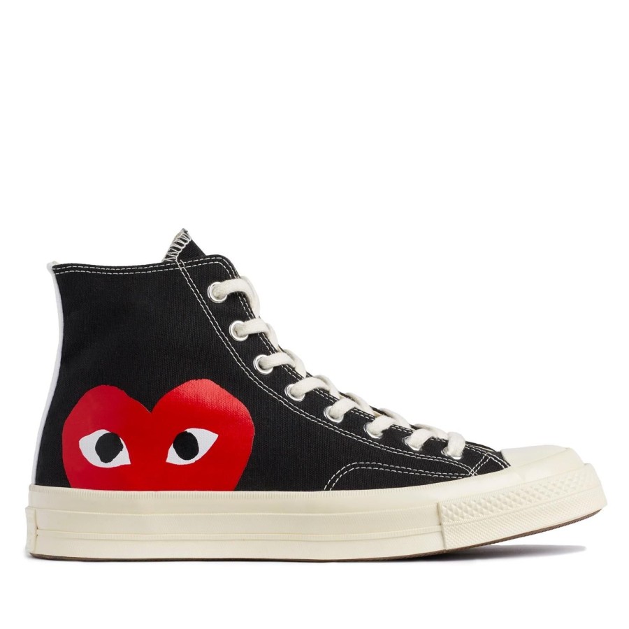 Dame Comme des Garcons Play x Converse | Comme Des Garcons Play X Converse Cdg Big Heart Hi Top Black Sko Sort