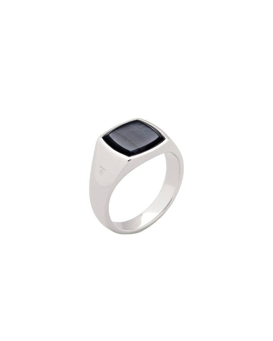 Smykker Tom Wood Jewellery | Tom Wood Jewellery Kay Ring Blue Hawk Eye Ring Solv