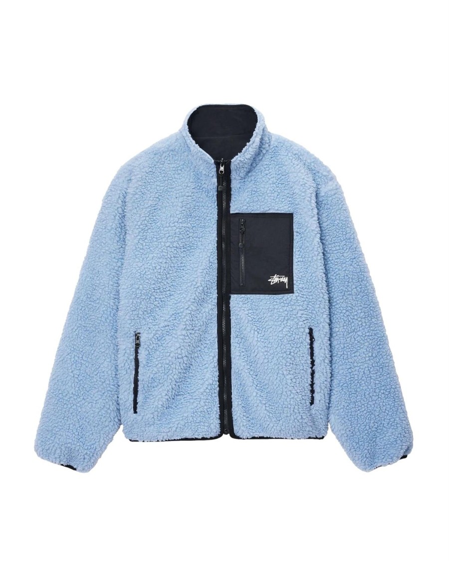 Herre Stussy | Stussy Sherpa Reversible Jacket Jakke Lysebla