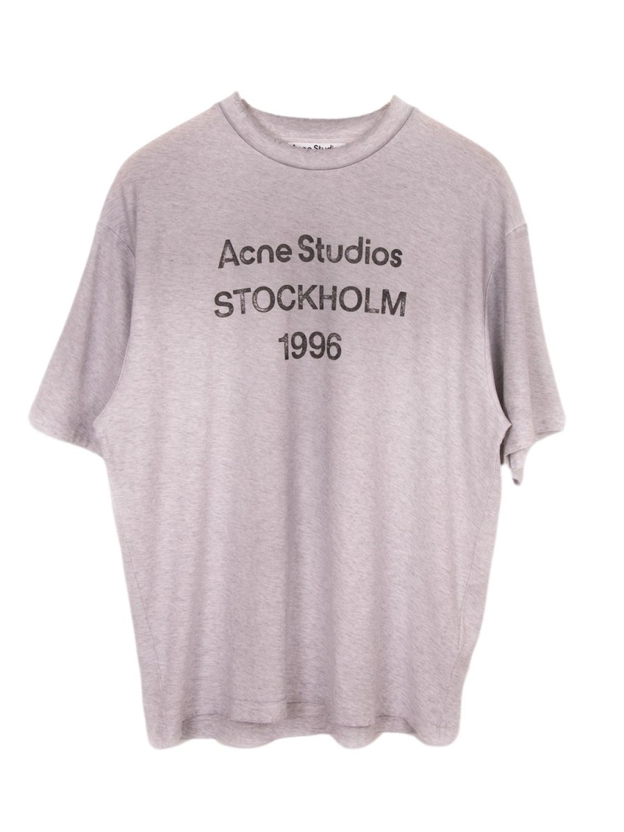 Herre Acne | Acne Acne Logo Stamp T-Shirt T-Shirt Gra