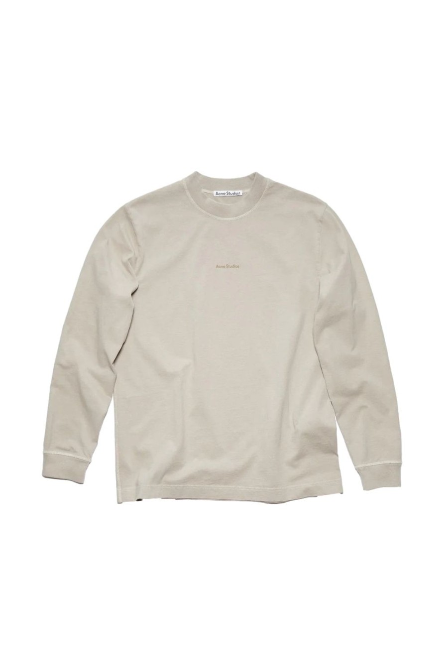 Dame Acne | Acne Logo Longsleeve T-Shirt Genser- Beige