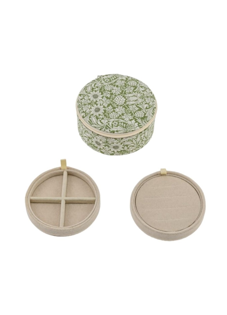 Smykker Bon Dep | Bon Dep Jewelry Box Round Smykkeskrin Gronn