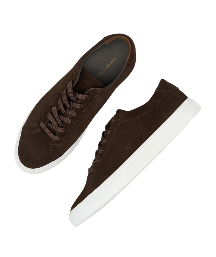 Herre Garment Project | Garment Project Premium Low Dark Brown Suede Sko Morkebrun