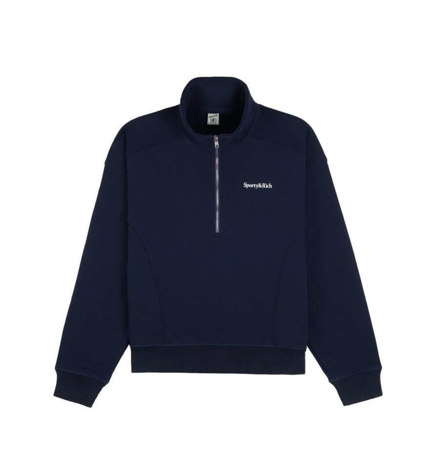 Dame Sporty u0026 Rich | Sporty & Rich New Health Quarter Zip Genser- Navy