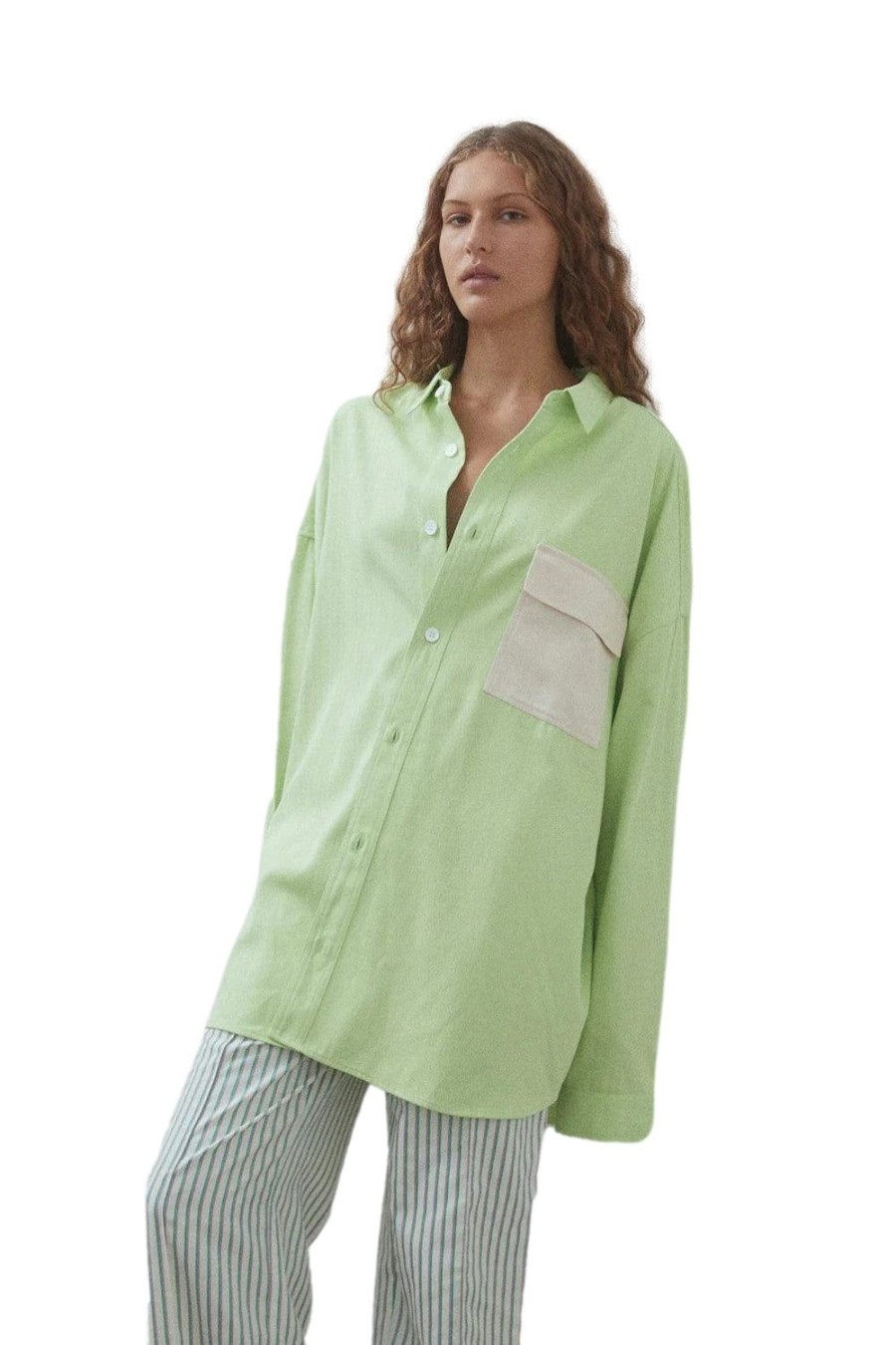 Dame Blanca Studio | Blanca Studio George Shirt Skjorte Limegronn