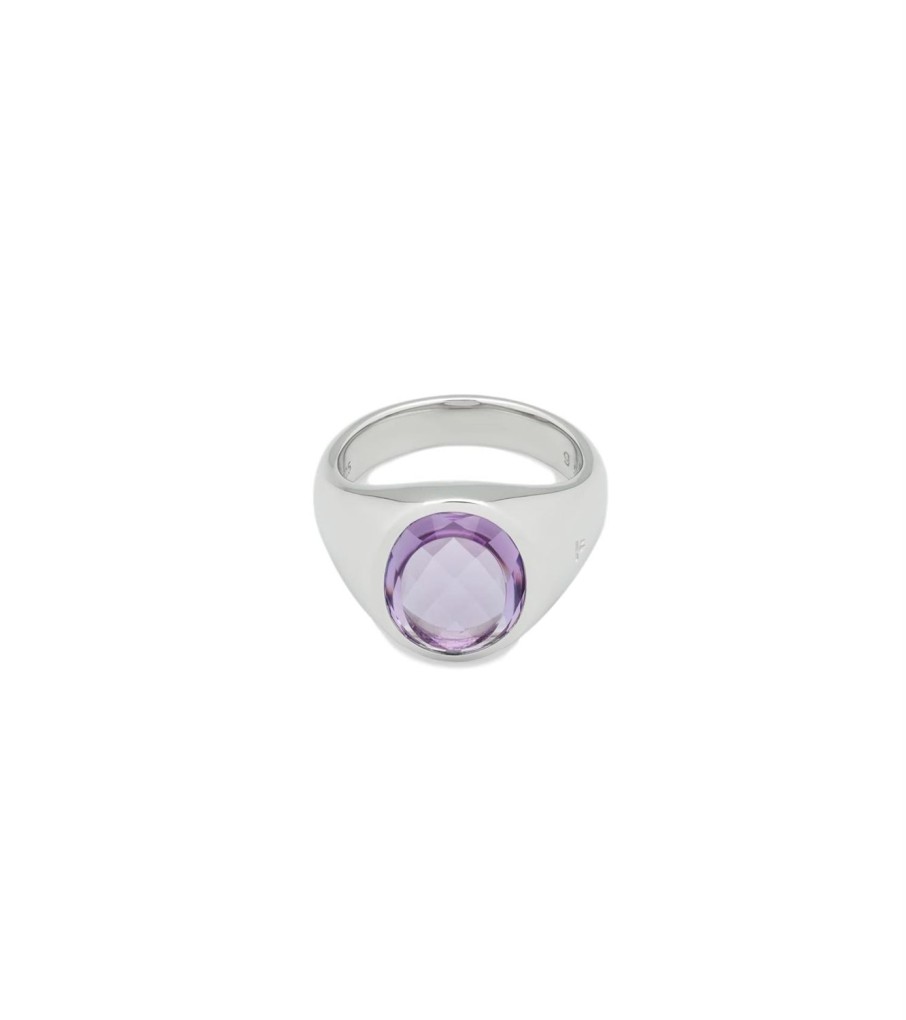 Smykker Tom Wood Jewellery | Tom Wood Jewellery Lizzie Ring Amethyst Ring Solv / Lilla