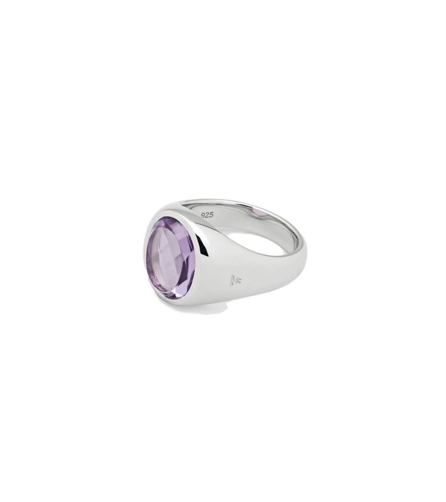 Smykker Tom Wood Jewellery | Tom Wood Jewellery Lizzie Ring Amethyst Ring Solv / Lilla