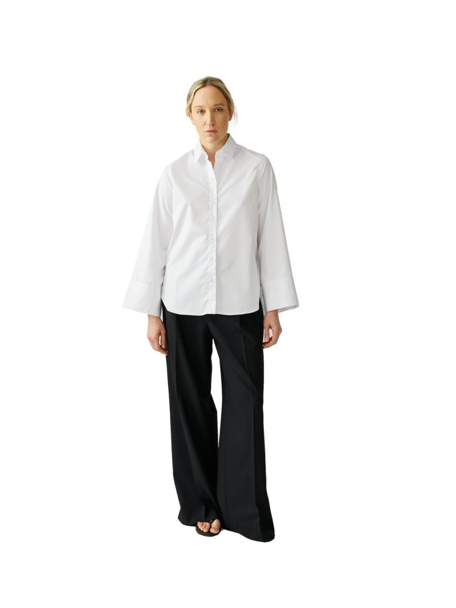 Dame Julie Josephine | Julie Josephine Collar Wide Sleeve Shirt Skjorte Hvit