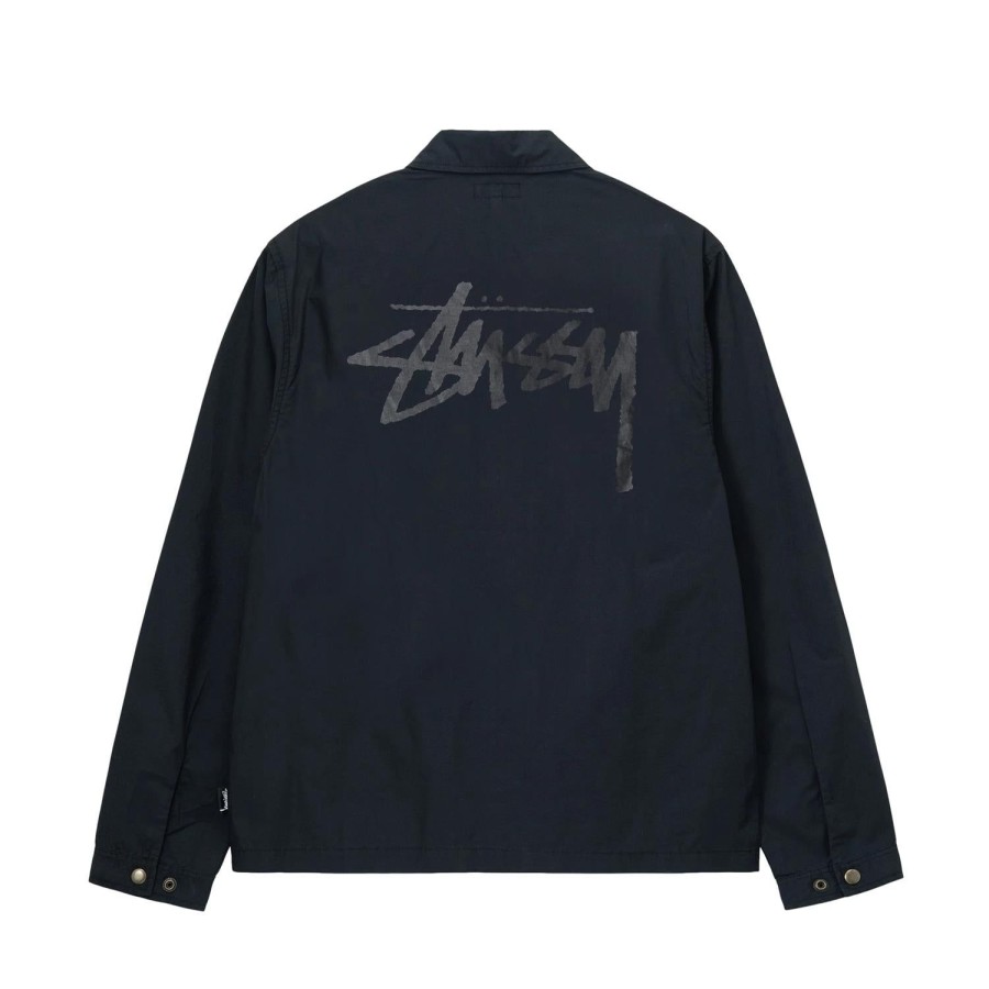 Herre Stussy | Stussy Coach Shirt Jakke Sort