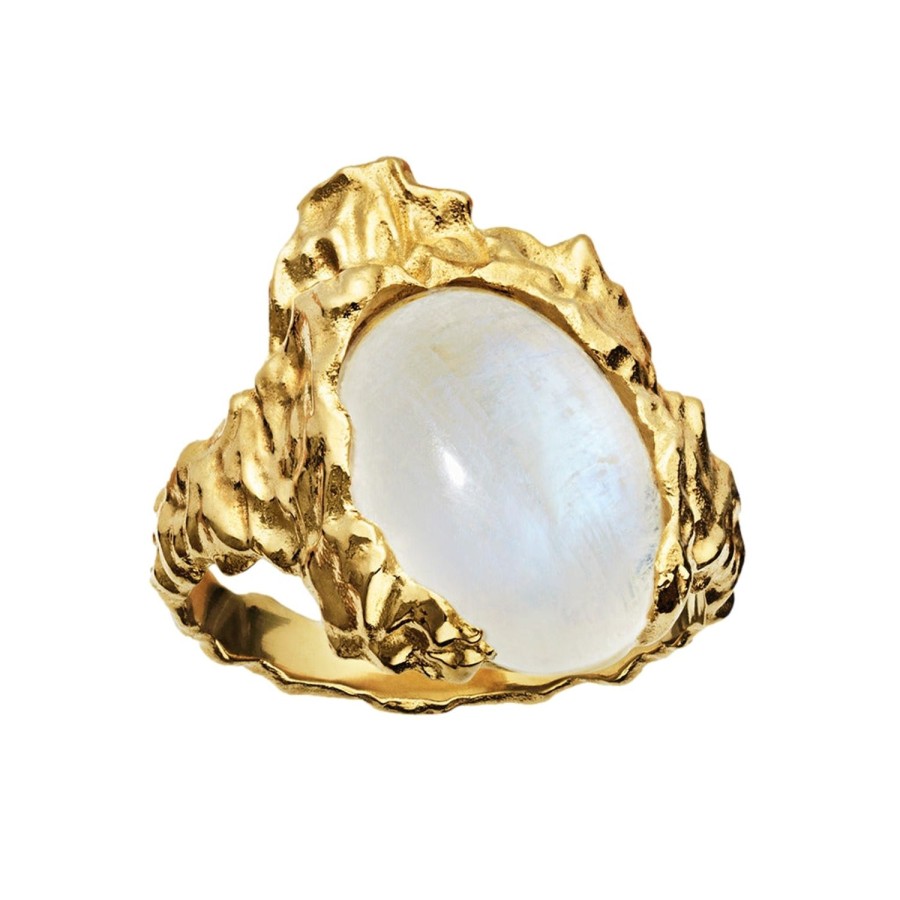 Smykker Maanesten | Maanesten Goddess Ring Moonstone Ring Gull