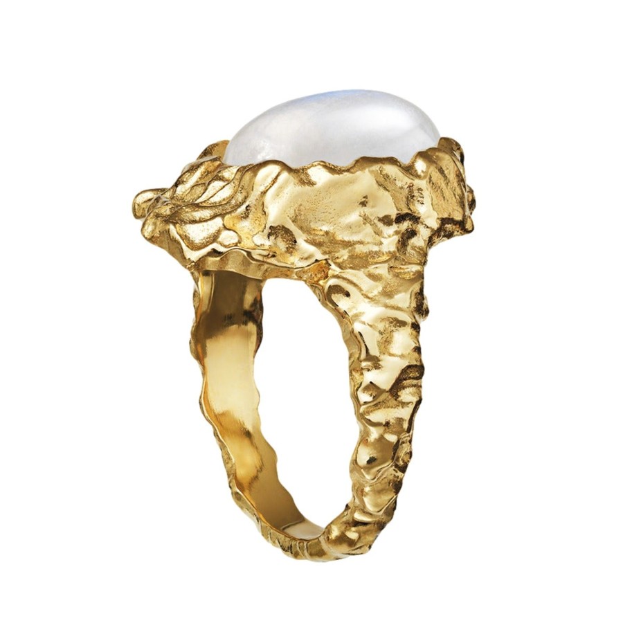 Smykker Maanesten | Maanesten Goddess Ring Moonstone Ring Gull