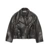 Dame Acne | Acne Leather Jacket Jakke Vasket Sort