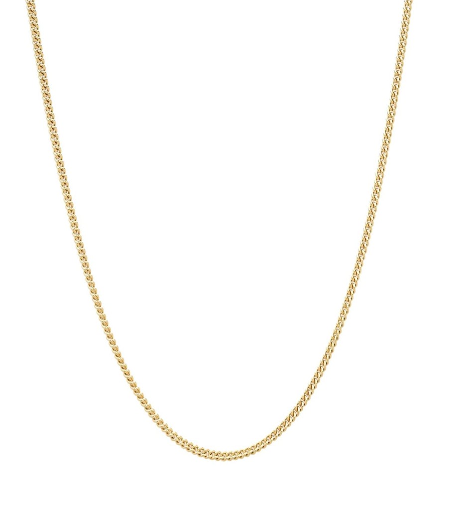 Smykker Tom Wood Jewellery | Tom Wood Jewellery Curb Chain Slim 17Inch Smykke Gull