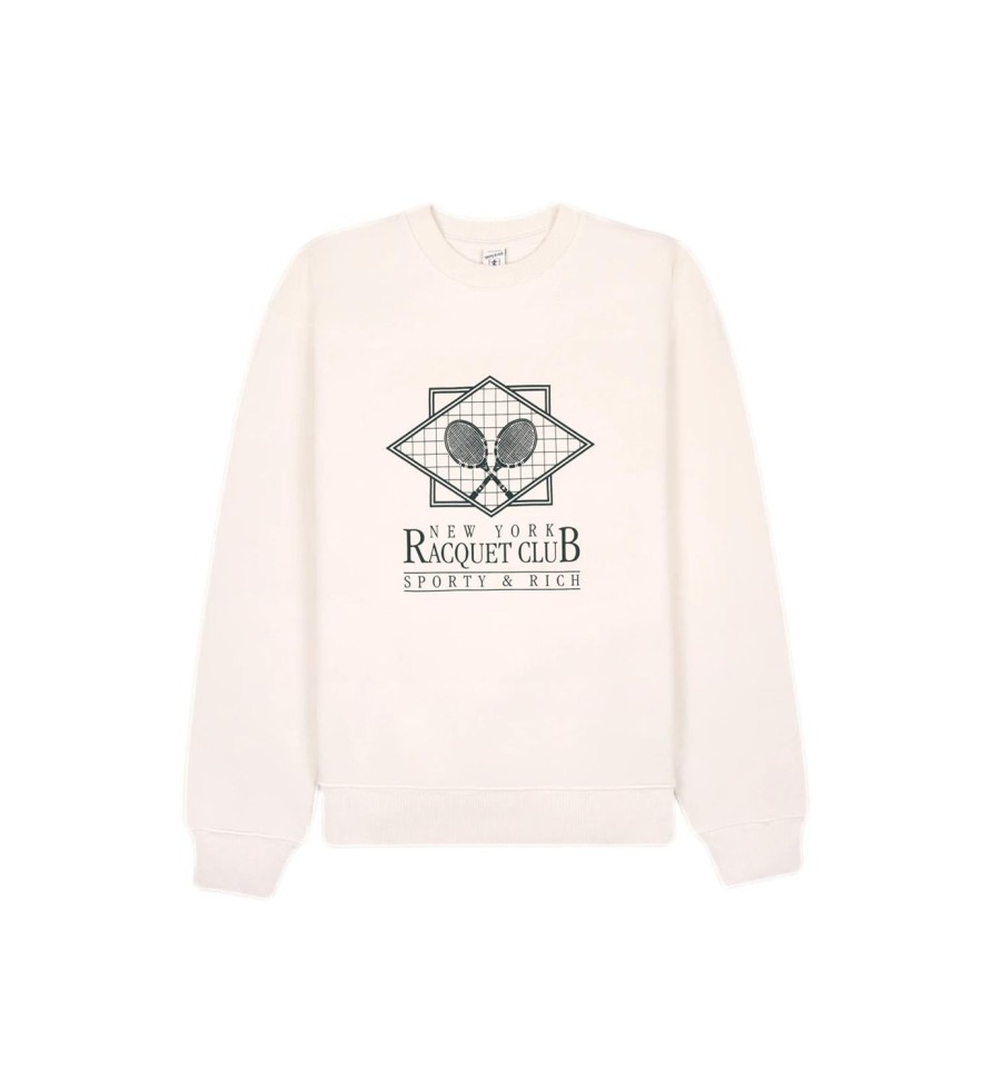 Dame Sporty u0026 Rich | Sporty & Rich Ny Racquet Club Crewneck Genser Off-White