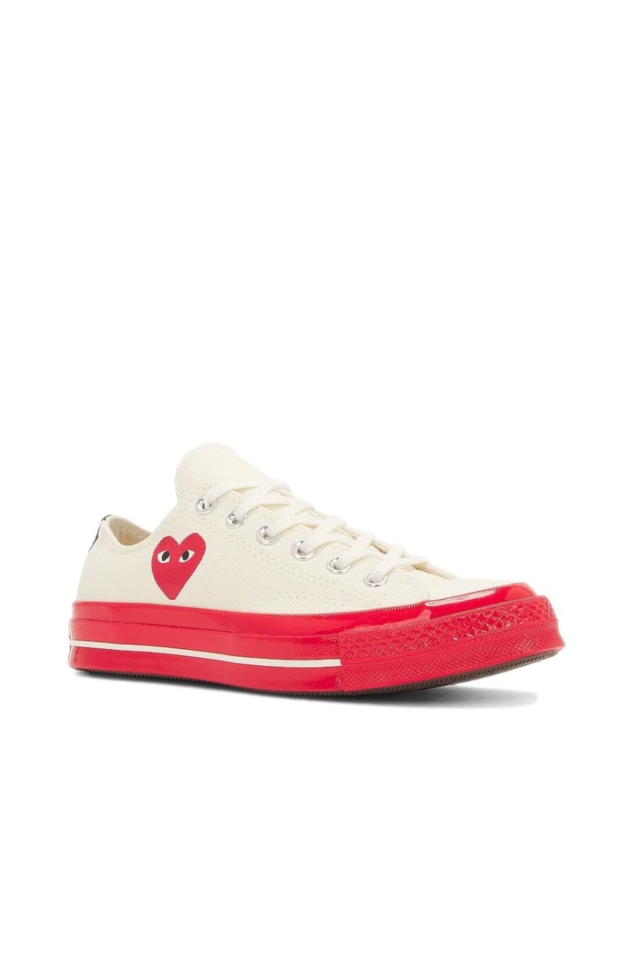 Dame Comme des Garcons Play x Converse | Comme Des Garcons Play X Converse Cdg Red Sole Low Top White Sko Off-White