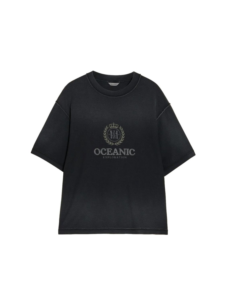 Herre Holzweiler | Holzweiler Live Oceanic Tee T-Shirt Vasket Sort