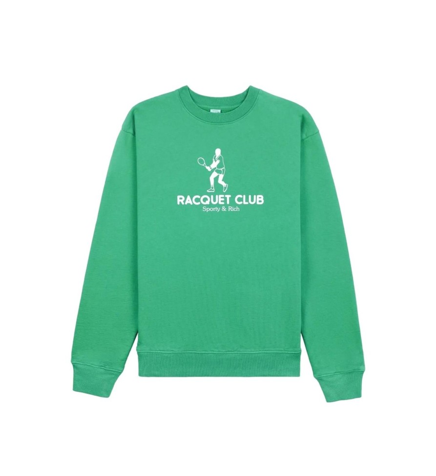 Dame Sporty u0026 Rich | Sporty & Rich Raquet Club Crewneck Genser Gronn