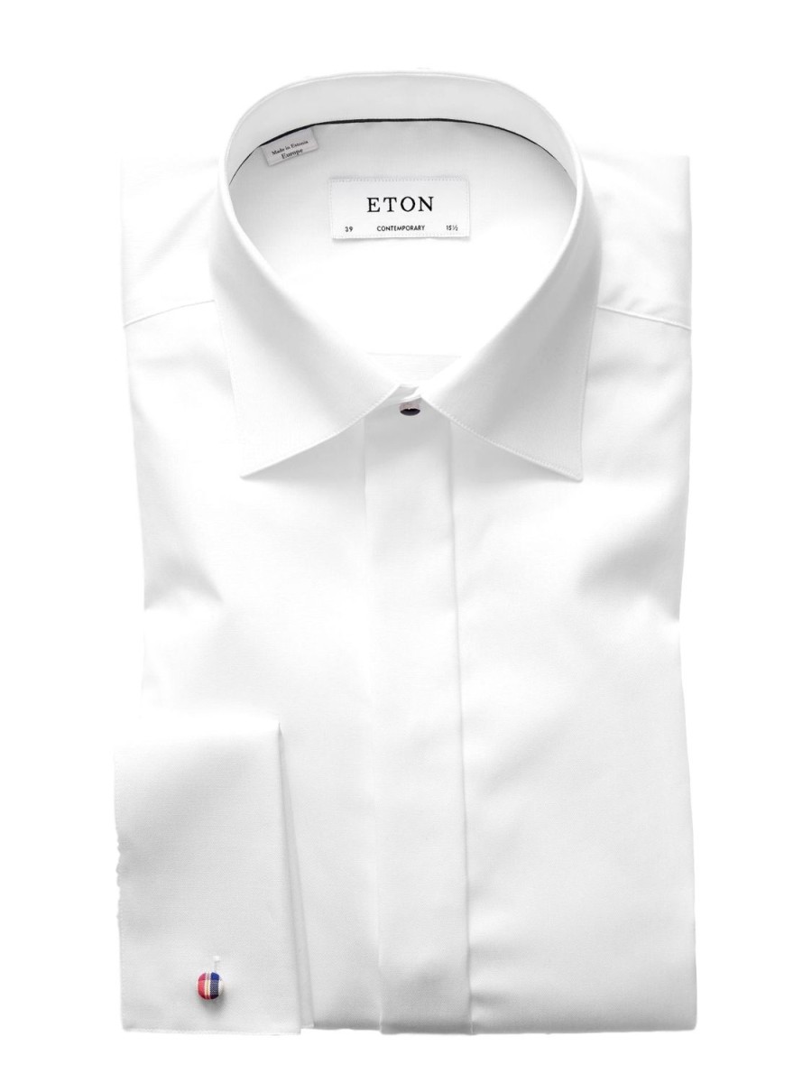 Herre Eton | Eton Contemporary Evening White Signature Twill Shirt Skjorte Hvit