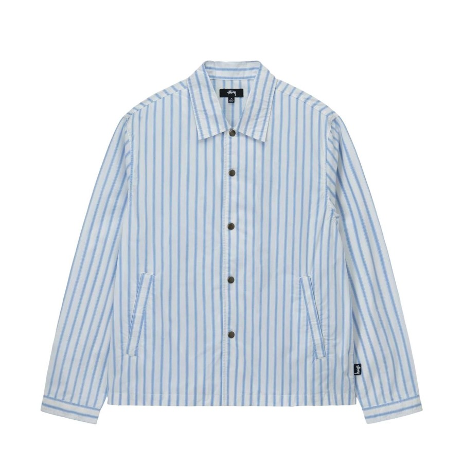 Herre Stussy | Stussy Coach Shirt Jakke Striper