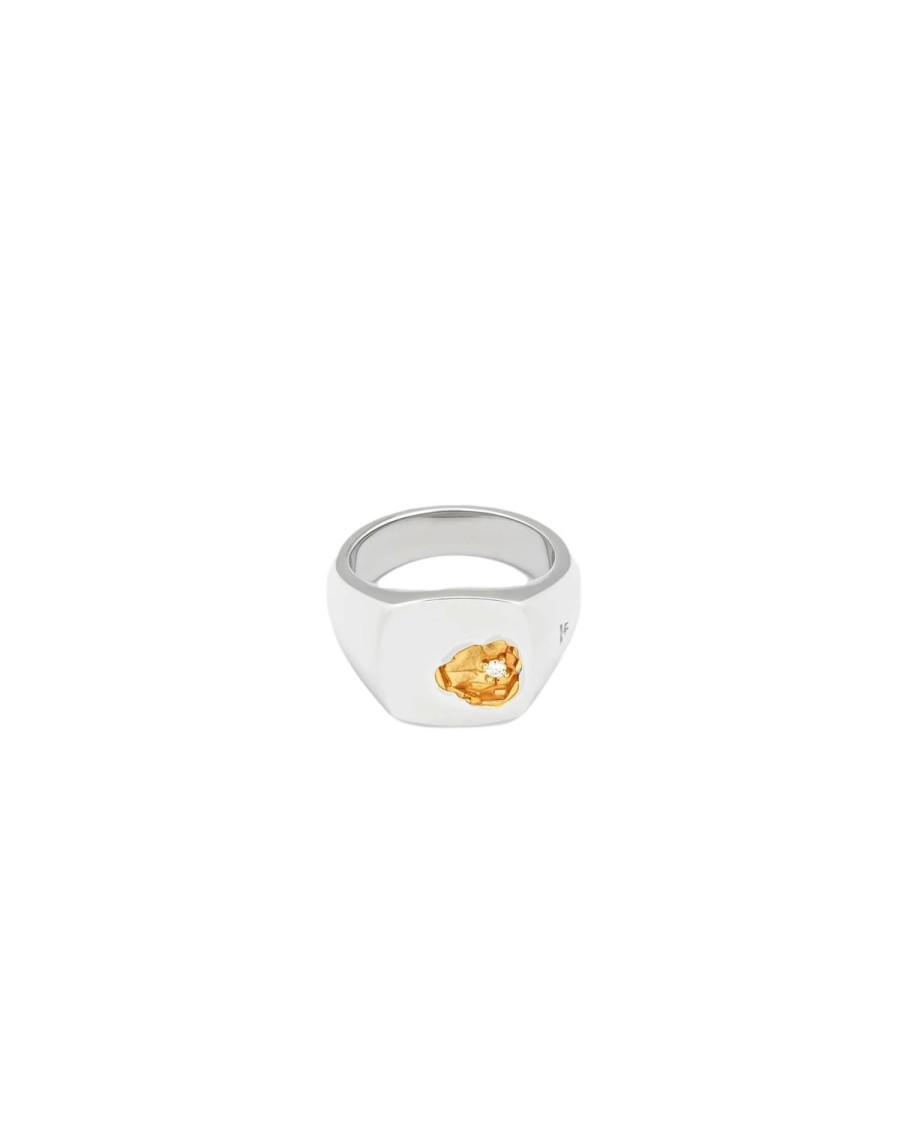 Smykker Tom Wood Jewellery | Tom Wood Jewellery Mined Ring Small Diamond Ring Solv