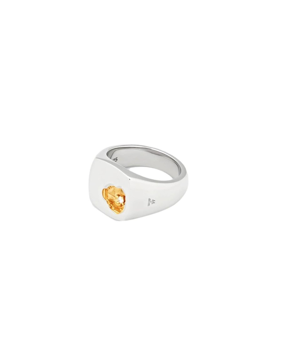 Smykker Tom Wood Jewellery | Tom Wood Jewellery Mined Ring Small Diamond Ring Solv