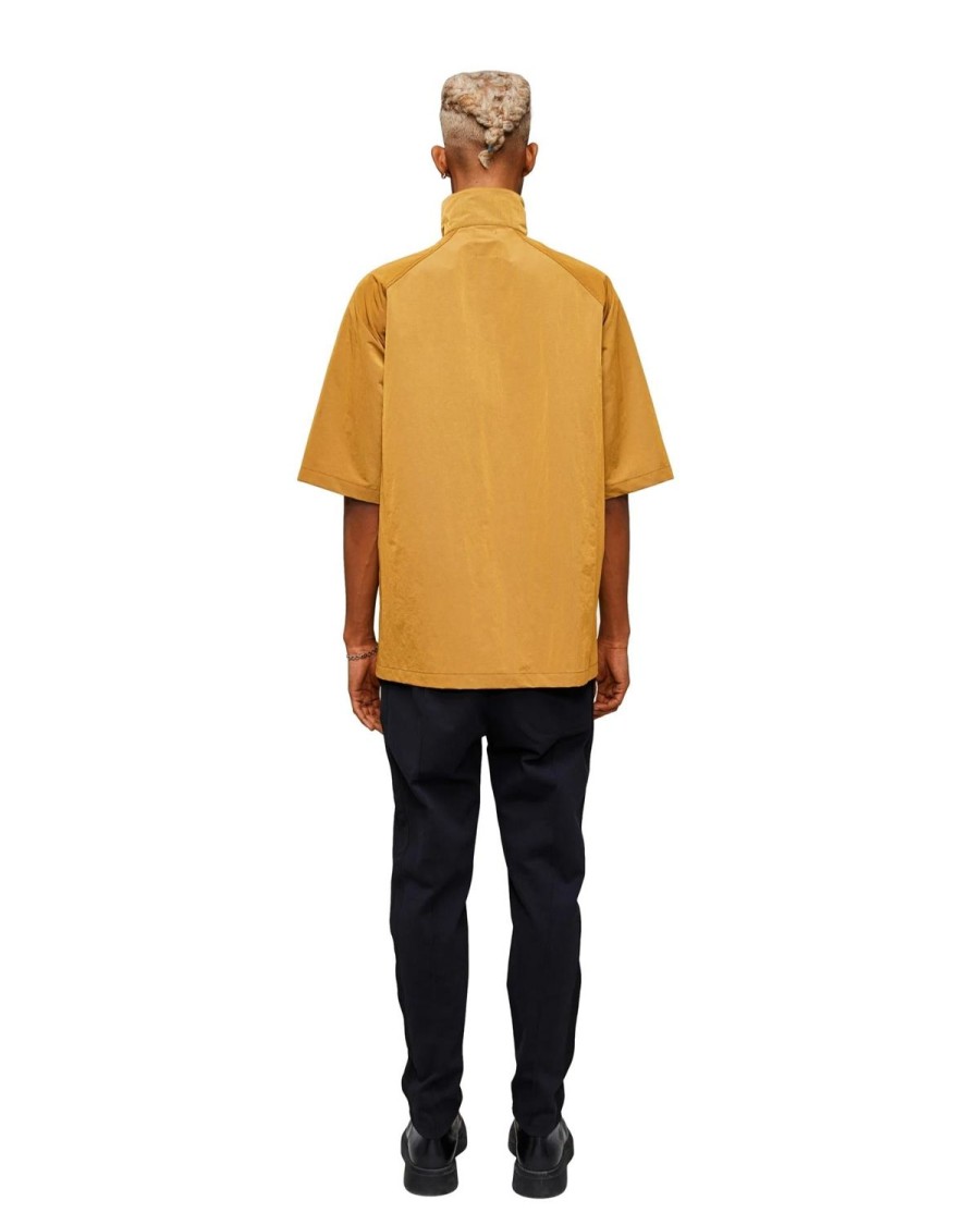 Herre Tom Wood | Tom Wood Short Sleeve Mustard Drylux Skjorte Sennepsgul